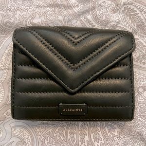 Allsaints Olive Green Leather Wallet